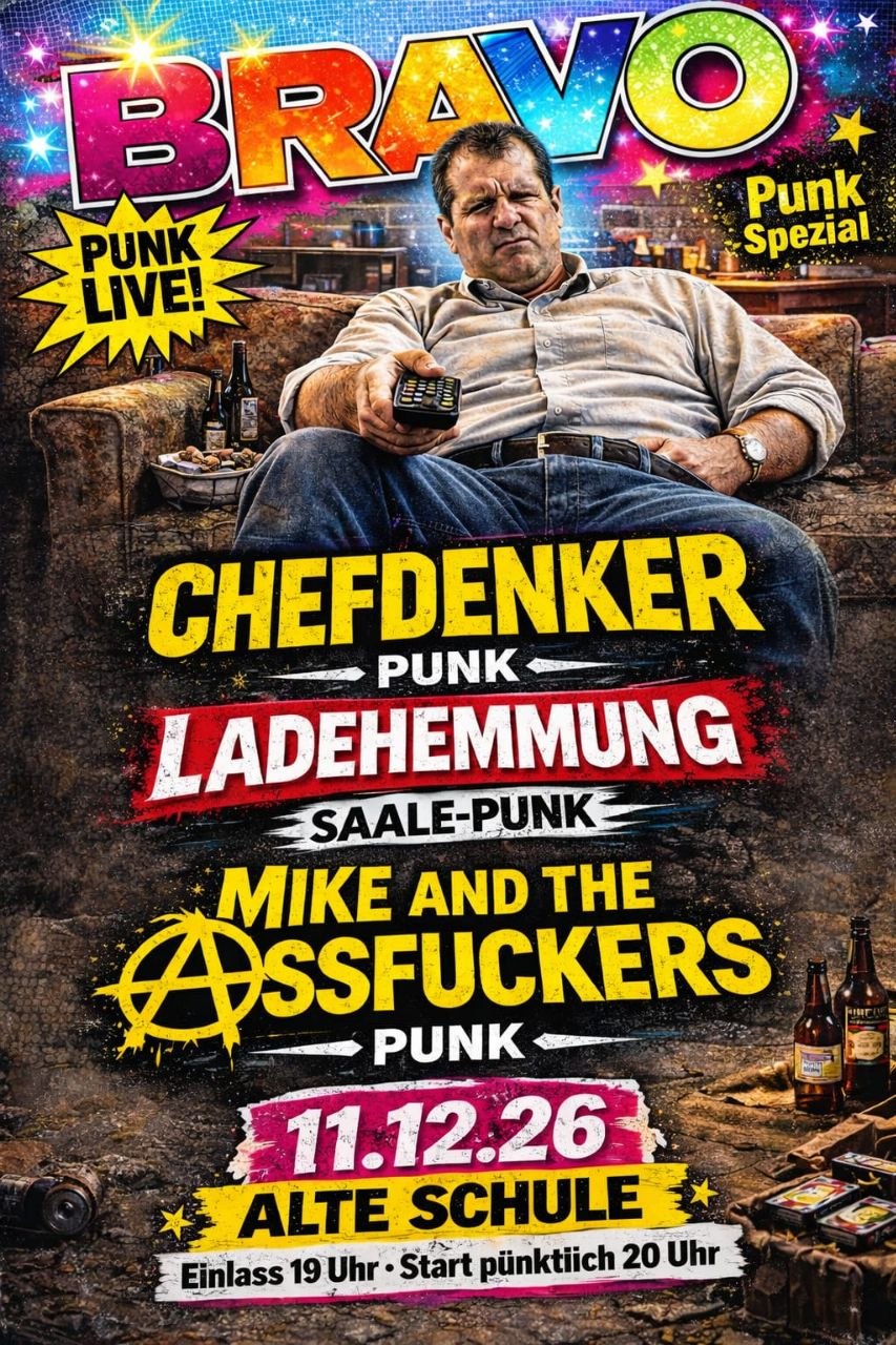 11.12.2026 Chefdenker, Ladehemmung, Mike and the Assfuckers